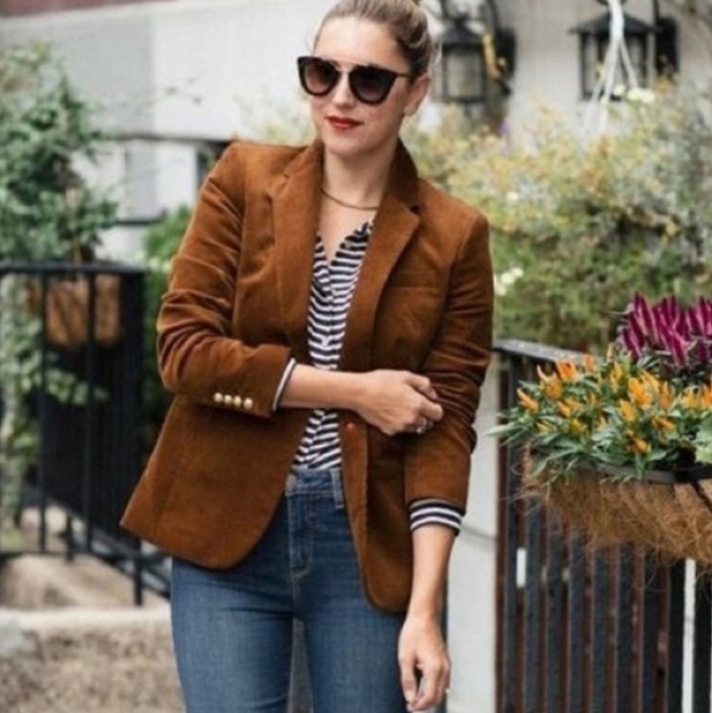 J. Crew Campbell Brown Corduroy Velvet Blazer - 6 - Picture 11 of 11